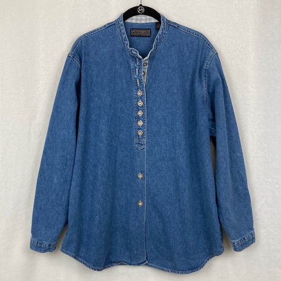 Newton Trading Co. Authentic Casual Wear Denim Tunic sz Large - Picture 1 of 11